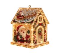 3D Christmas DiâmondPainting House Kit LED Light Up Pearl Rhinestone Art | 3D Christmas DiâmondPainting House Kit, Light-Up Pearl Rhinestone Art Craft with Transparent Acrylic Board and LED Lights