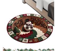 3D Christmas Optical Illusion Round Rug - Soft Crystal Velvet Swirl Floor | Mind-Bending 3D Deep Swirl Optical Illusion for Eye-Catching Christmas Decor, Ultra-Soft Premium Crystal