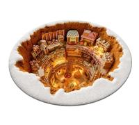 3D Christmas Rugs Optical Illusion Round Mat | Non-Slip Xmas Snowman Vortex Floor Rug for Living Room, Fireplace & Entryway(B,60cm)