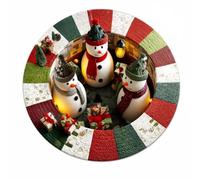 3D Christmas Rugs Optical Illusion Round Mat | Non-Slip Xmas Snowman Vortex Floor Rug for Living Room, Fireplace & Entryway(A,200cm)
