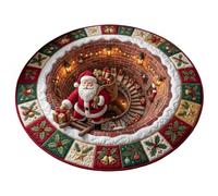 3D Christmas Rugs Optical Illusion Round Mat | Non-Slip Xmas Snowman Vortex Floor Rug for Living Room, Fireplace & Entryway(I,60cm)