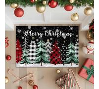 3D Christmas Tree Watercolor Carpet Home Decor, Winter, Non-Slip and Water-Absorbing, Entrance Welcoming, Bathroom Floor Mat-50x80cm