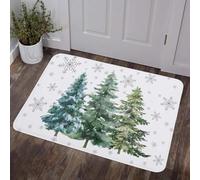 3D Christmas Xmas Tree Grey Snowflake Door Mat Home Decor Winter Holiday Kitchen Corridor Balcony Rugs Non Slip Welcome Mat-50x80cm