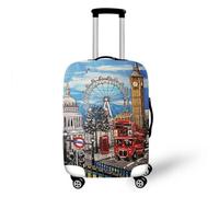3D Ciudad Arquitectura Aviones Tren PatróN Trolley Case Funda Protectora EláStico Cubierta De Equipaje Funda De Maleta 19-32 Pulgadas EláStico Cubierta De Equipaje (Estilo 6, M(22-25inch))
