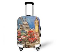 3D Ciudad Arquitectura Aviones Tren PatróN Trolley Case Funda Protectora EláStico Cubierta De Equipaje Funda De Maleta 19-32 Pulgadas EláStico Cubierta De Equipaje (Estilo 5, M(22-25inch))