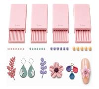 3D Clay Ball Maker Tool, 2-5mm Bead Roller for Nail Art & Jewelry | Four groove sizes help shape uniform clay or 3D gel balls for nail art, beads, flowers, charms, and small DIY details.(Pink)