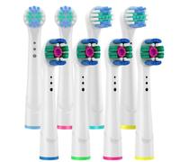 3D Clean White & Professional Clean Standard Cabezales de repuesto compatibles con Oral-B - Con vaso de pulido - Elimina las manchas superficiales - Para dientes más blancos - Blanco - 8 unidades