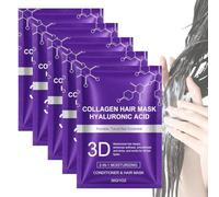 3D Collagen Hair Mask, Hyaluronic Acid Collagen Hair Mask, Deeply Repairs Hair Strands, Replenishes Moisture, Deep Conditioner Hydrating Haires Masque For All Hairs Types (5PCS)