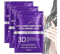 3D Collagen Hair Mask, Hyaluronic Acid Collagen Hair Mask, Deeply Repairs Hair Strands, Replenishes Moisture, Deep Conditioner Hydrating Haires Masque For All Hairs Types (3PCS)