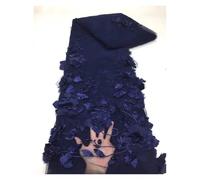 3D Colorful Flowers Beaded Embroidered Laces Fabrics Wedding Tulle Lace Fabric DIY Accessories Width 130cm 1meter(Color-08,1Meter)