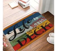 3D Colorful 'Life is Better on The Deck Non-Slip Mat, Perfect for Outdoor Living and Home Decor Enthusiasts-50x80cm