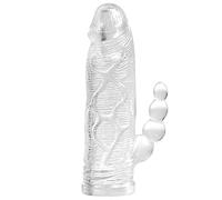 3D CondóN Alargador De Pene Realista Con Cuentas De Cristal Para Hombre Pareja Anticonceptiva TelescóPica Reutilizable Coqueteando Juguete Sexual