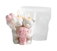 3D Couple Bear Silicone Candle Mold - 8x6x8.3cm DIY Craft Resin Epoxy Soap Wax Mold | Non-Stick Reusable Cute Tеddy Bear Wedding Valentine Home Decor Candle Making Craft Supplies