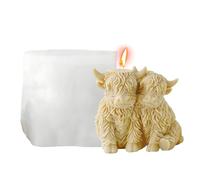 3D Cow Candle Mold, Cow Silicone Reusable Mold, Animal Casting Molds for Thanksgiving Birthday Party Offices Home Room Desk Desktop Weekday School Apartment Craft Candle Making Decorative Fun