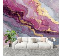 3D Créatif Papier Peint Panoramico Arte MáRmol Textura Décoration De La Maison Papel Tapiz Imperméable Murales 350X256 cm Rosa Amovibles ExtraíBle Para Despegar Y Pegar Fotomurales