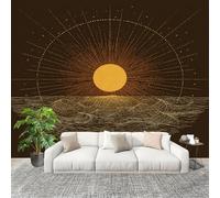 3D Créatif Papier Peint Panoramico AstrologíA éTnica Décoration De La Maison Papel Tapiz Imperméable Murales 300X210 cm Negro Amovibles ExtraíBle Para Despegar Y Pegar Fotomurales
