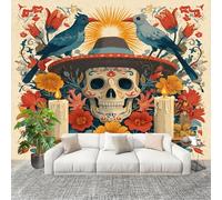3D Créatif Papier Peint Panoramico Calavera GóTica Del DíA De Muertos Décoration De La Maison Papel Tapiz Imperméable Murales 200X140 cm Beige Amovibles ExtraíBle Para Despegar Y Pegar Fotomurales