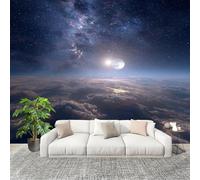 3D Créatif Papier Peint Panoramico Galaxia Del Universo FantáStico Décoration De La Maison Papel Tapiz Imperméable Murales 400X280 cm Azul Amovibles ExtraíBle Para Despegar Y Pegar Fotomurales