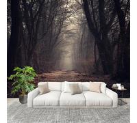 3D Créatif Papier Peint Panoramico Sendero Tranquilo En El Bosque Décoration De La Maison Papel Tapiz Imperméable Murales 400X280 cm Gris Amovibles ExtraíBle Para Despegar Y Pegar Fotomurales