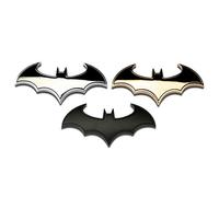3D Cromo Metal Murciélago Coche Logo Coche Pegatina Batman Insignia Emblema Cola Pegatinas Moda, Negro , Talla única