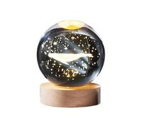 3D Crystal Ball Night Light with Colorful LED Base, Magical Warm Light Decor for Kids Bedroom, Birthday Gift for Teens - 2.3in