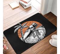 3D Custom Summer Surf Skeleton Surfing Front Floor Door Entrance Mat Indoor Kitchen Bathroom Balcony Carpet Rug-60x90cm