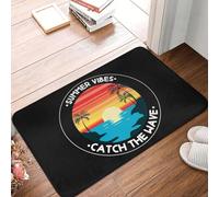 3D Custom Summer Vibes Catch The Wave Front Door Mat Outdoor Quick Dry Surfing Surfer Kitchen Balcony Entrance Rug Carpet-40x60cm