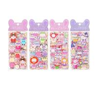 3D Cute Cartoon Stickers, Reusable Sheets of Dress-Up Decals for Creative Crafting, Laptop, Computer, Water Bottle, Notebook, Journaling Fun, Colorful Designs for Kids Teens Adults, DIY Decoration