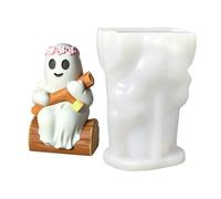 3D Cute Ghost Gnome Halloween Candle Molds - Reusable Silicone DIY