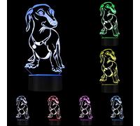 3D Dachshund Dog Raza Lámpara de escritorio LED que brilla intensamente Arte interior personalizado Decoración del hogar Lámpara diseñada Colores que cambian la luz de la noche de la ilusión con col
