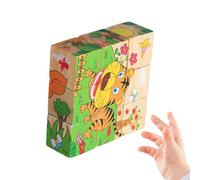 3D de Cubo de Madera - Juguete Educativo para Estimulación Temprana,Bloques de Madera Apilables | para Niños, Preescolar, Jardín, Guardería, Aula, Escuela, Habitación, Sala de
