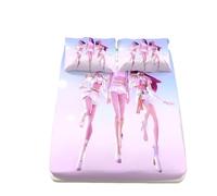 3D Demon Hunters Funda de Colchón Mikrofaser 90x200cm Anime Mädchen Set con 1 Funda de Almohada 80x80cm para Adultos y Niños (C1,135x200+75x50x1)