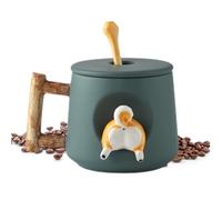 3D Dog Ceramic Mug - 420ml Coffee Cup, Craetive Tea Cup with Lid and Spoon, Cute Animal Dog Design | Kids Ladies Gift Coffee Mug, Couple Mugs Accessory, Office Home Drinkware, Novelty Dogs Lover Cups