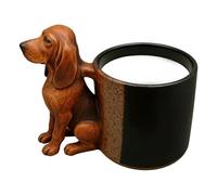 3D Dog Coffee Mug - Animal Shaped Beverage Cup, Novelty Drinkware Design | Creative Sculpted Puppy Style Drinking Cup Design, Ceramic Beverage Serving Container Display Piece For Home Office C