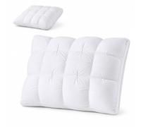 3D Down Bed Pillow-White Feather Filling Soft Plush Decorative Cushion for Sofa and Home Decor, Breathable Support for Side Back Sleepers, Guest Room Comfort (2, D)