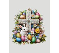 3D Easter Bunnie Floral Colorful Eggs College ruled notebook: 110 pages, 7.44x9.69 Inches. Softcover notebook college ruled, lined notebook for school, office notebook, kids etc