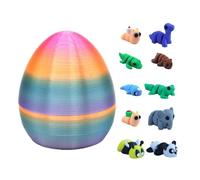 3D Egg Fidget Toy, Prefilled Easter Egg with 10-Piece Mini Animal Toys Inside, Basket Stuffers, Party Favors, Birthday, Christmas, Thanksgiving,Fun Decorative Toy for Play and Collecting