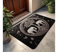 3D Elephant and Tree of Life Welcome Mat - Non-Slip, Machine Washable for Living Room, Bathroom, Kitchen - Durable Polyester-50x80cm