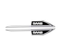 3D Emblema metálico Cromo Apto para Saab 93 95 Saab 9-3 9-5 900 9000 Lado carrocería Etiqueta Pegatinas Trasero Portón Letras Adhesivo Logo Insignia,A