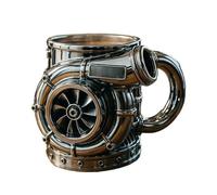 3d Engine Coffee Mug - Retro Motor Resin Cup, with Steel Interior Drinkware for Car Fans, Birthday Gifting Home Decor Ideal for Morning Coffee | Office Desk Leisure Moments