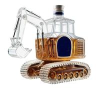 3D Excavator-Shaped Whiskey Wine Bottle,Novelty Excavator Shaped Whiskey Decanter,350ml Hand Carved Empty Wine Carafe Storage Statue,Home Bar Office Decorations Gift