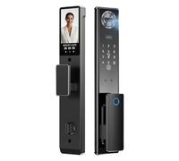 3D Face Real-time Intercom Smart Door Lock Security Intelligent Fingerprint Password Biometric Electronic Key Unlock(C14-260-S-S)