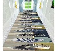 3D Feathers Design Runner Rug Non-Slip Washable for Hallway Entrance Office Living Room Bedroom Kitchen Floor Modern Decoration