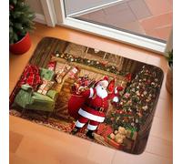 3D Feliz Navidad, Felpudo de Papá Noel, Entrada navideña de Invierno, Alfombra Antideslizante, balcón, Pasillo, Alfombra de lavandería, Decoraciones navideñas-60x90cm