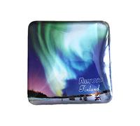 3D Finlandia Aurora Refrigerador Imán de Nevera Imán de Cristal Hecho a Mano Recorrido Turístico Recuerdo Colección Regalo Pizarra magnética Etiqueta de la decoración del hogar