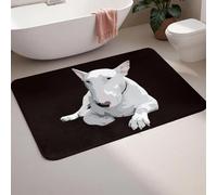 3D Flannel Anti-Slip Floor Mat English Bull Terrier Bath Mat Doormat Carpet Rug for Entrance Home Bathroom Footpad Mats-40x60cm