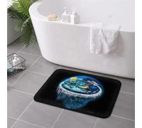 3D Flat Earth con Dome Art, felpuda Antideslizante, Alfombra de Suelo Alfombra Duradera para Entrada a la Cocina, Alfombrillas para los pies del salón-50x80cm