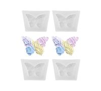3D Flor Mariposa Vela Moldes para la fabricación de velas, moldes de silicona resina epoxi Moldes Floral Mariposa Moldes para velas perfumadas DIY Yeso Jabón Molde Fondant Pastel Decoración