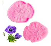3D Flor Pétalo Hojas Veiner&cutter Molde Silicona Fondant Juego, para Hornear, Decoración de Tartas Herramienta Fuente Horno Sugarcract Chocolate Pasta Goma Pastel Decorativo - 2pcs Anémonas Pétalo