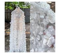 3d Floral Lace Fabric Off White Color Pearls Beading Tulle Wedding Gowns Sewing Accessory 1.25M Wide